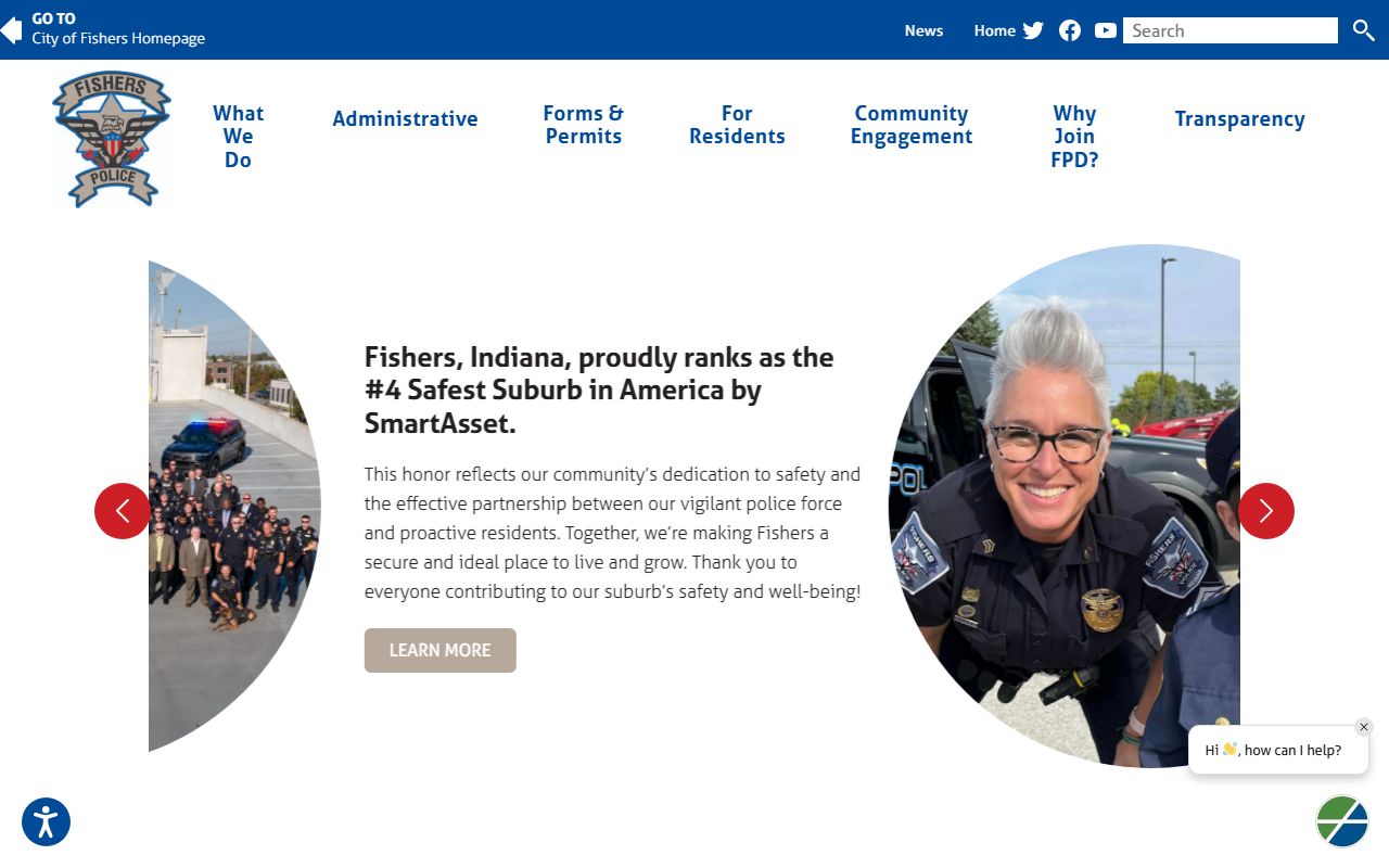 Fishers Police Department booking reports page