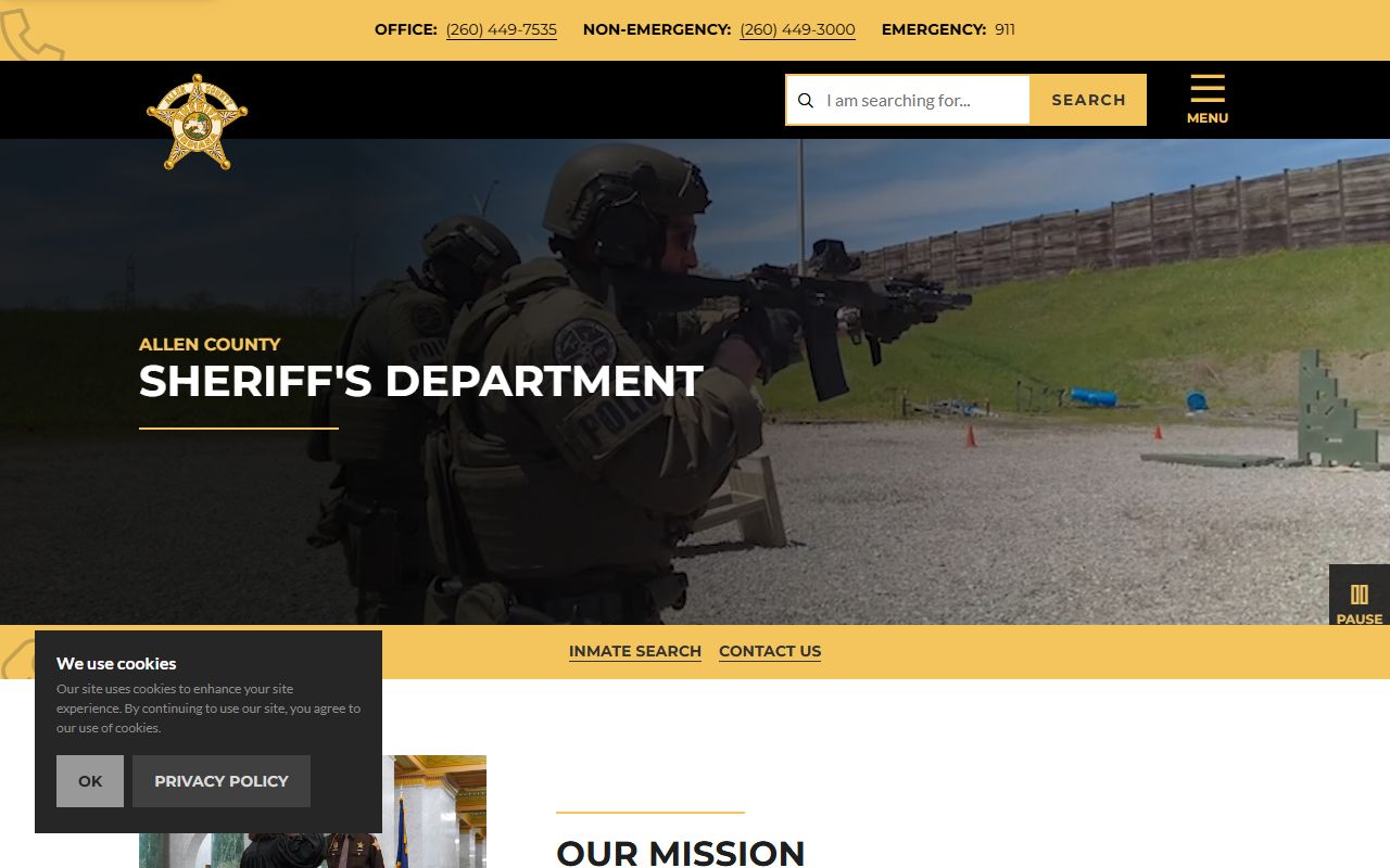 Allen County Sheriff Department website for booking reports