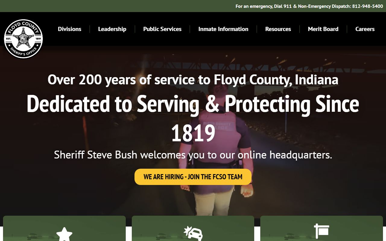 Floyd County Indiana Sheriff Department booking reports website