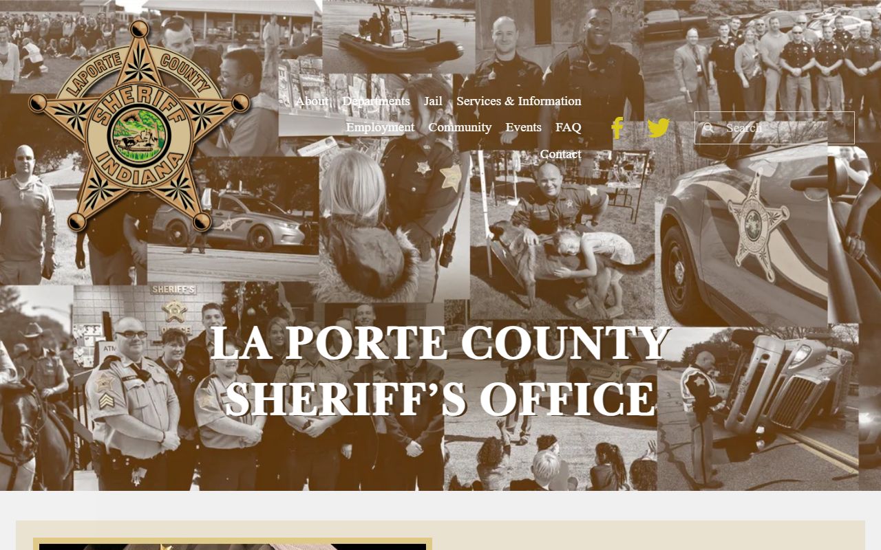 La Porte County Sheriff's Office website for booking reports