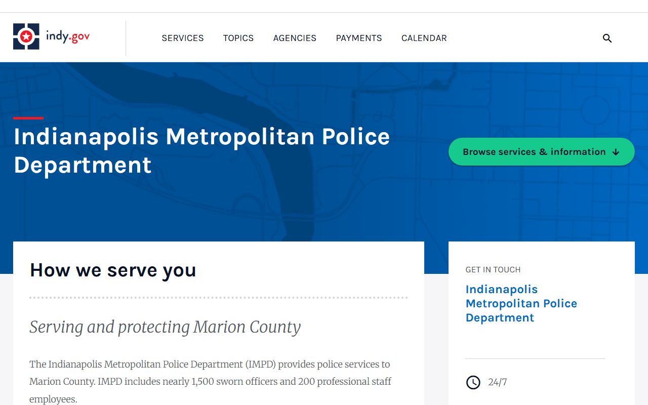 Indianapolis Metropolitan Police Department booking reports page