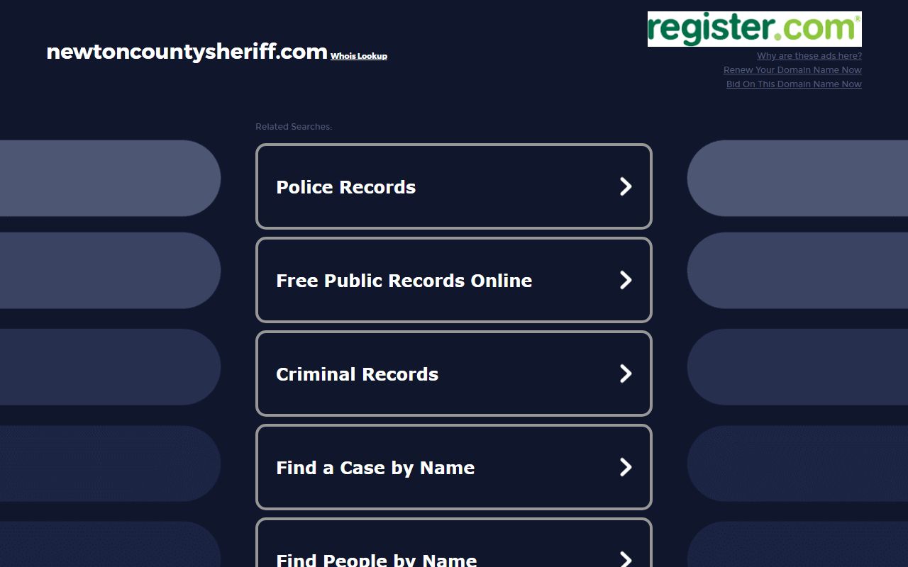 Newton County Sheriff website for booking reports in Kentland Indiana