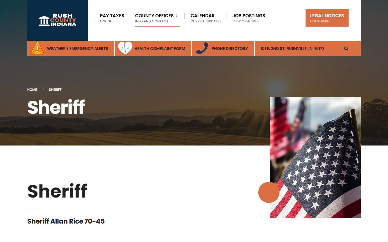 Rush County Sheriff booking records information