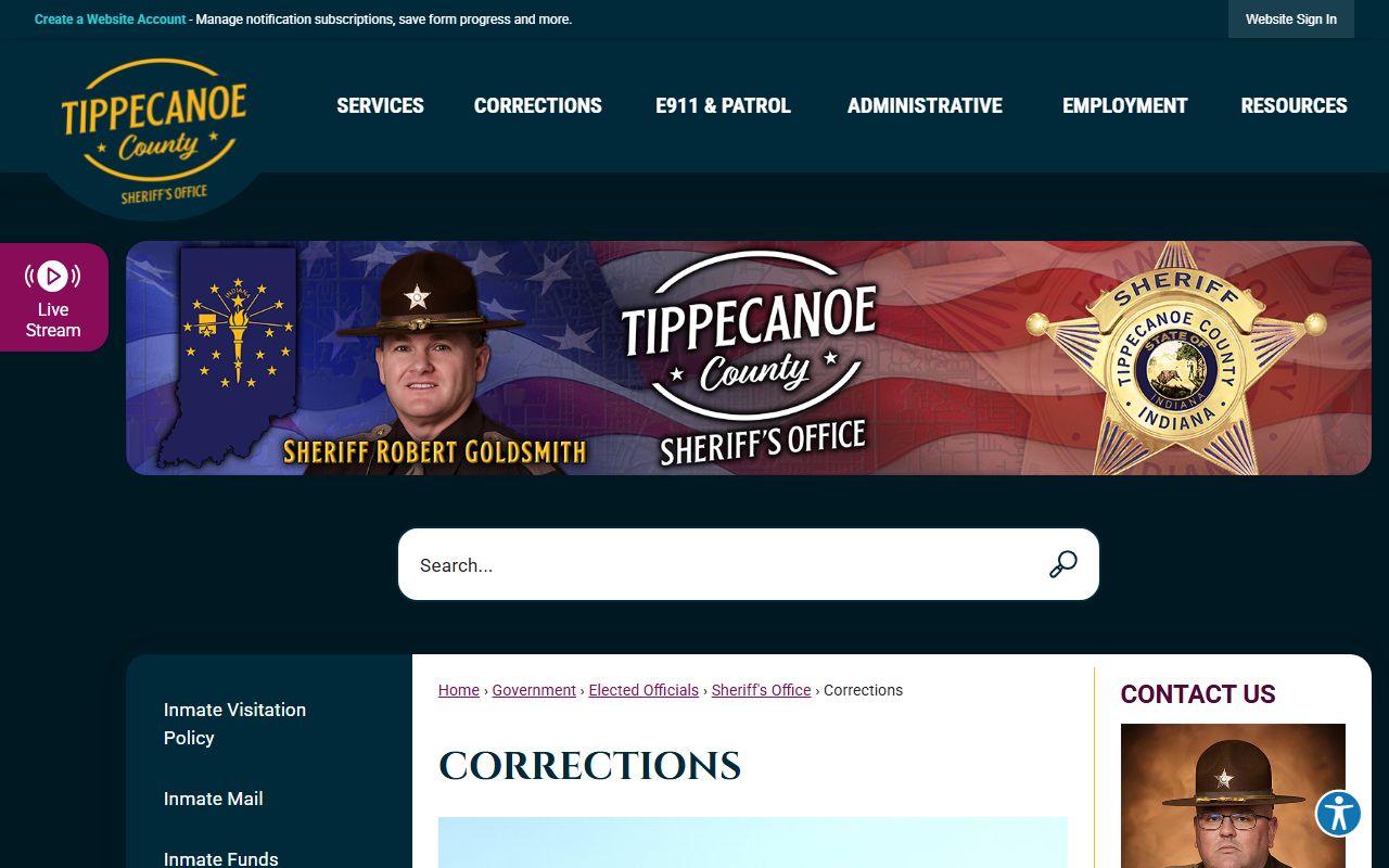 Tippecanoe County Corrections page for Lafayette booking reports