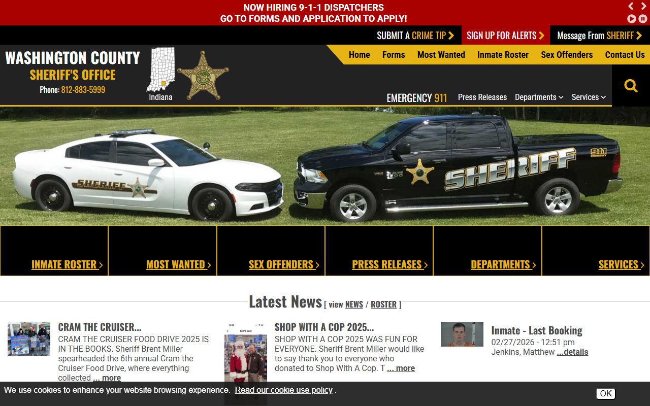 Washington County booking records search results